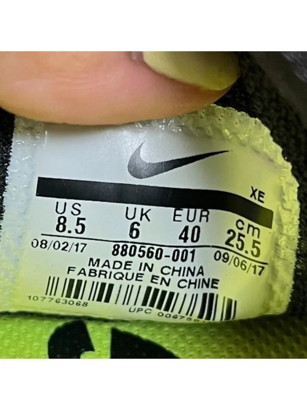 Nike Air Zoom Pegasus 34 Womens Size 8.5 Black Athletic Running Shoes Sneakers